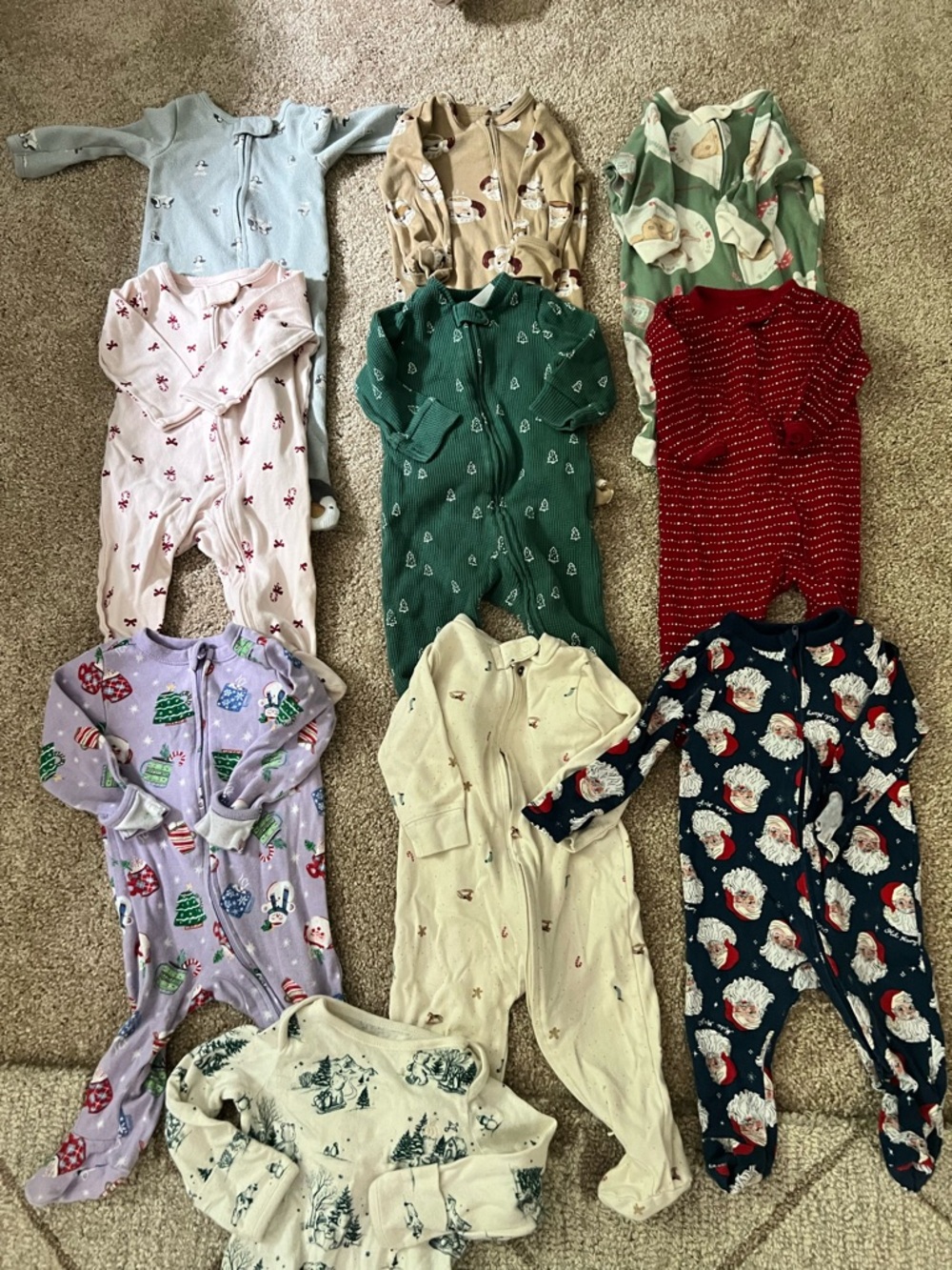 Set of baby Christmas pajamas